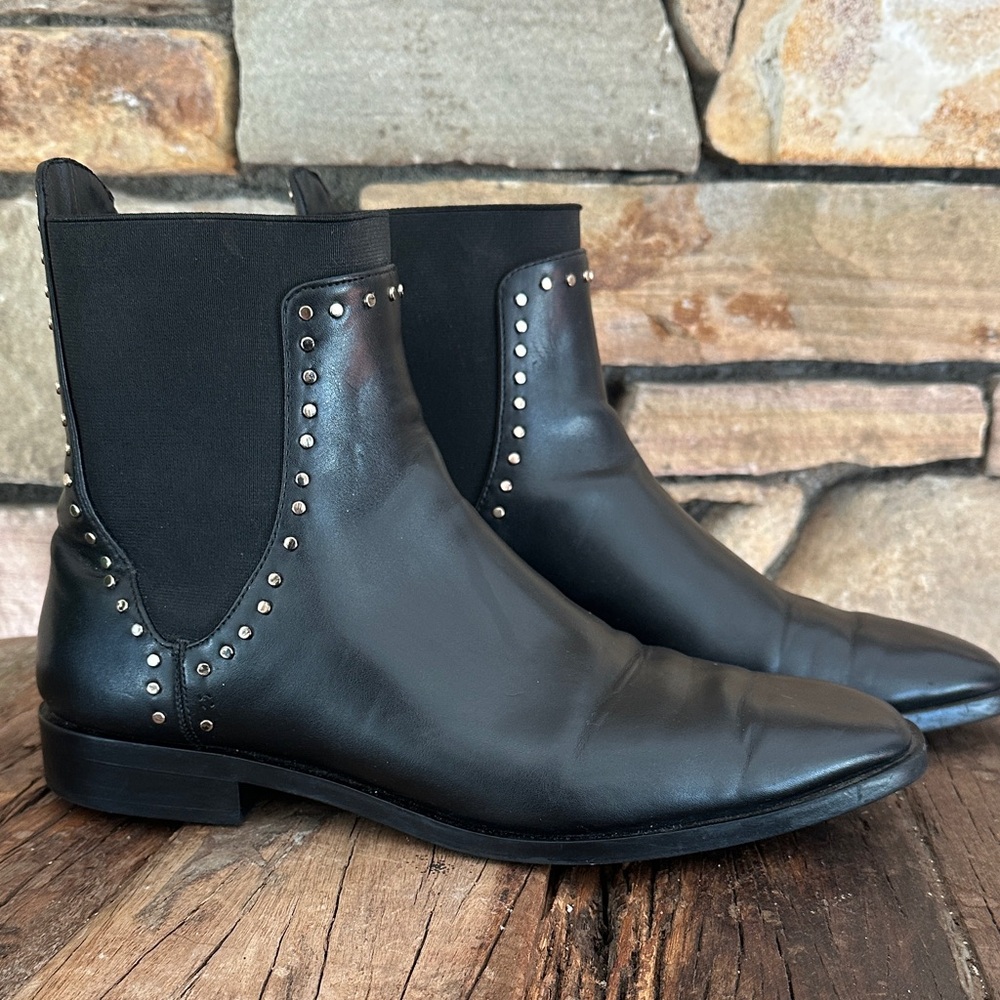 Zara Trafaluc black studded Chelsea boots